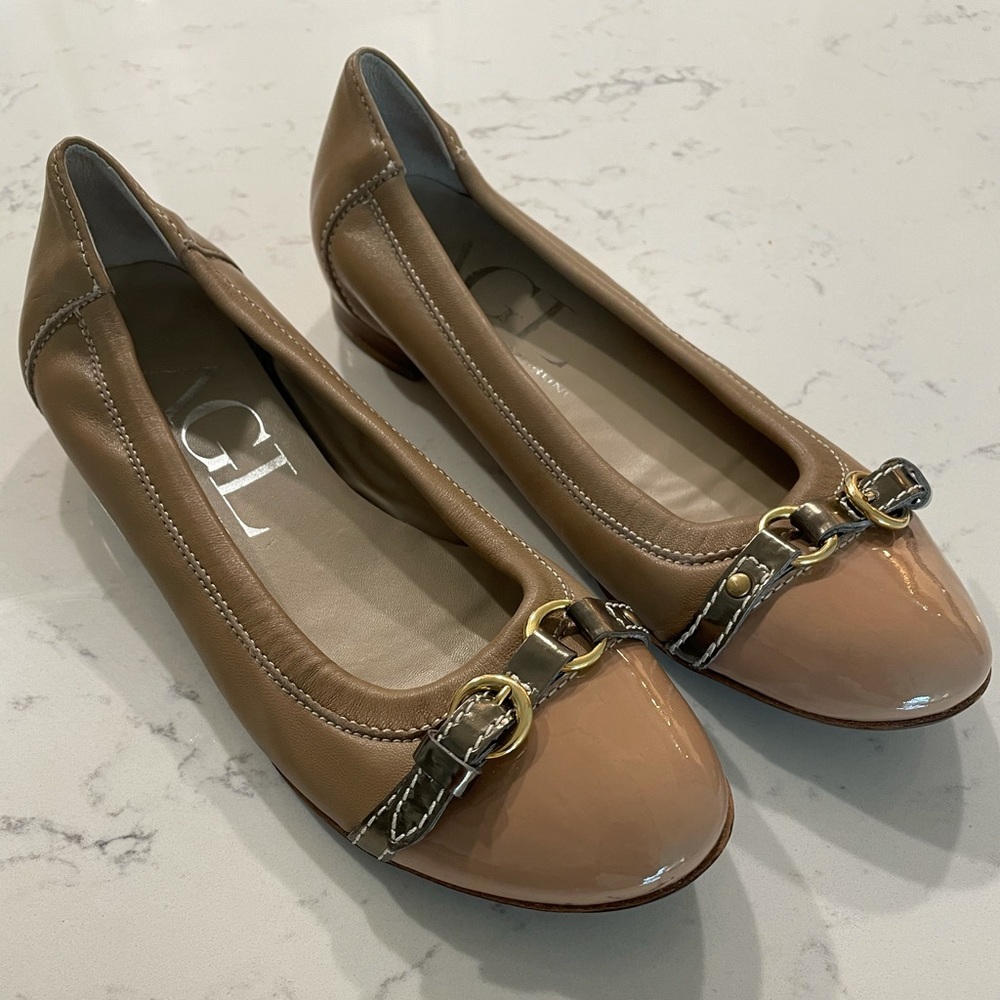 AGL Cap Toe Ballet Flats in beige